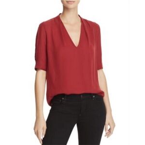 Joie Red V-Neck Blouse